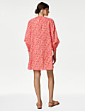 Pure Cotton Printed V-Neck Kaftan Beach Dress