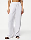 Pure Cotton Elasticated Waist Beach Trousers