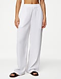 Pantalon décontracté 100 % coton à taille élastique