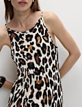 Robe de plage midaxi en jersey avec imprimé