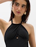 Knot Detail Halterneck Swimsuit