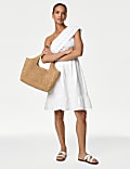 Pure Cotton One Shoulder Mini Beach Dress