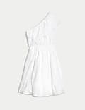 Pure Cotton One Shoulder Mini Beach Dress