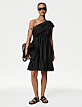 Pure Cotton One Shoulder Mini Beach Dress