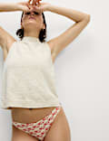 Printed High Leg Bikini Bottoms