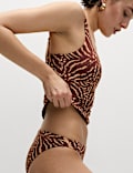 Printed High Leg Bikini Bottoms