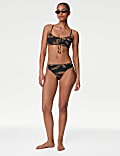 Printed High Leg Bikini Bottoms