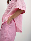 Pure Linen Collared Relaxed Shirt