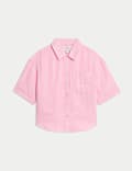 Pure Linen Collared Relaxed Shirt