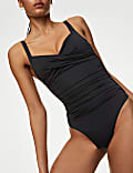 Maillot de bain plongeant ruché effet ventre plat 360
