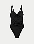 Maillot de bain plongeant ruché effet ventre plat 360