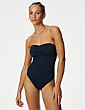 Maillot de bain bandeau effet amincissant ventre plat