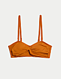 Padded Twist Front Bandeau Bikini Top
