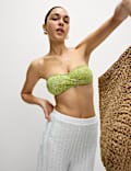 Printed Padded Bandeau Bikini Top