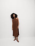 Robe midaxi ample dos nu en lin