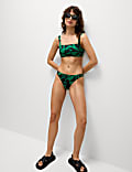 Printed Padded Square Neck Bikini Top