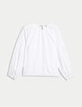 Linen Rich Broderie Blouse