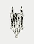 Printed Scoop Neck Swimsuit