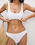 Ribbed High Leg Bikini Bottoms