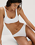Ribbed High Leg Bikini Bottoms