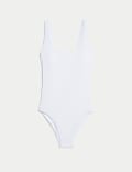 Maillot de bain texturé à décolleté rond