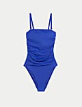 Tummy Control Ruched Bandeau Swimsuit