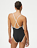Contrast Scoop Neck Swimsuit