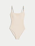 Textured Scoop Neck Swimsuit