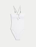 Twist Front Cut Out Bandeau Swimsuit