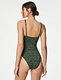 Tummy Control Printed Square Neck Swimsuit
