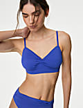 Padded Twist Front Plunge V-Neck Bikini Top