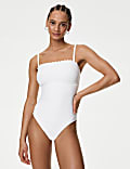 Neoprene Scallop Bandeau Swimsuit