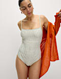 Printed Square Neck Swimsuit