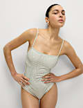 Printed Square Neck Swimsuit