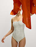 Printed Square Neck Swimsuit