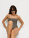 Printed Square Neck Swimsuit