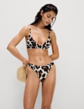 Bas de bikini échancré avec imprimé