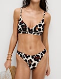Bas de bikini échancré avec imprimé