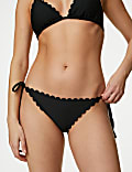 Tie Side Scallop Bikini Bottoms