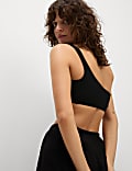 Textured One Shoulder Bikini Top