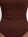 Textured Square Neck Swimsuit