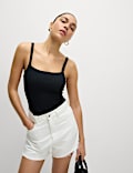 Textured Square Neck Tankini Top