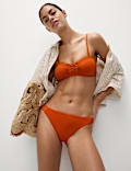 Macrame Detail High Leg Bikini Bottoms
