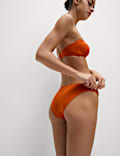 Macrame Detail High Leg Bikini Bottoms
