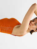 Padded Macrame Detail Square Neck Swimsuit