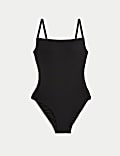 Padded Macrame Detail Square Neck Swimsuit