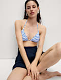 Printed Halterneck Triangle Bikini Top