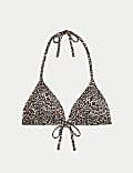 Printed Halterneck Triangle Bikini Top