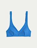 Diepe bikinitop met gevulde cups en structuur