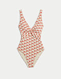 360 Tummy Control Printed Plunge Swimsuit